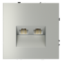 Розетка компьютерная встраиваемая VOLTUM S70 двойная RJ45+RJ45 кат.6, (сталь)