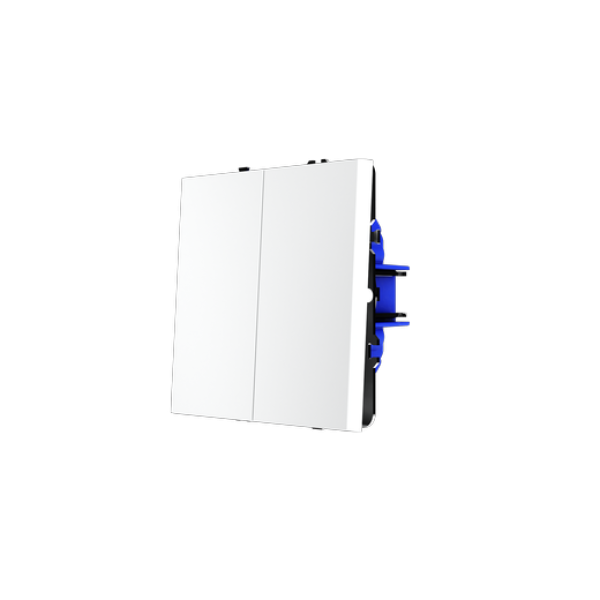 Выключатель с самовозвратом встраиваемый VOLTUM S70 двухклавишный 10А, (белый матовый)