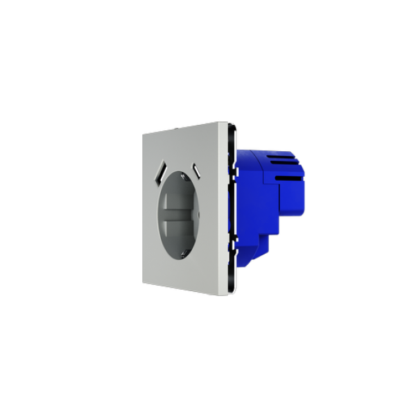 Розетка встраиваемая VOLTUM S70 с заземлением и защитными шторками, 16А, с USB, A+С, (сталь)