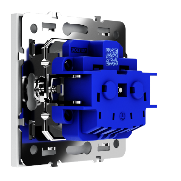 Розетка встраиваемая VOLTUM S70 с заземлением и защитными шторками, 16А, (белый матовый)