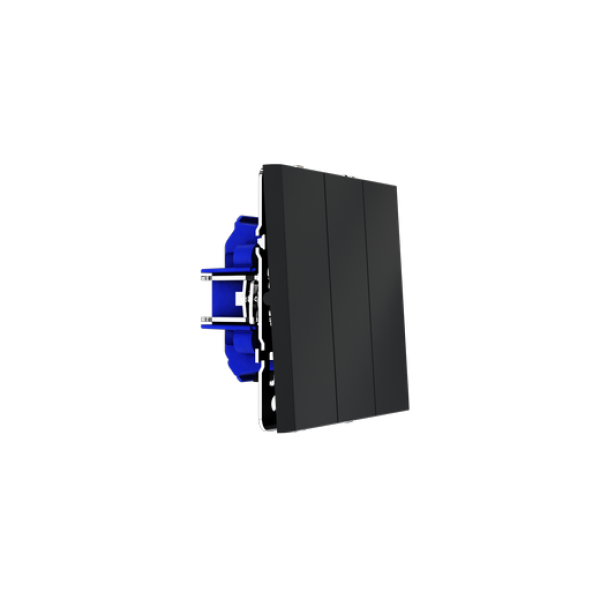 Выключатель встраиваемый VOLTUM S70 трехклавишный 10А, (графит)