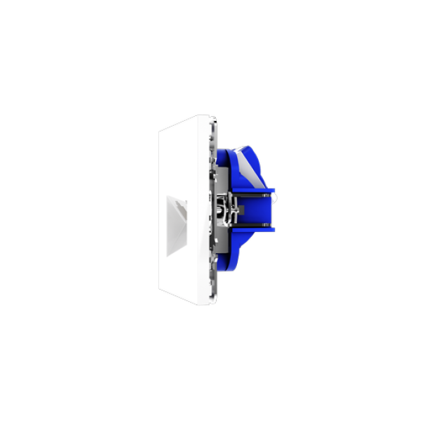Розетка компьютерная встраиваемая VOLTUM S70 двойная RJ45+RJ45 кат.6, (белый глянцевый)