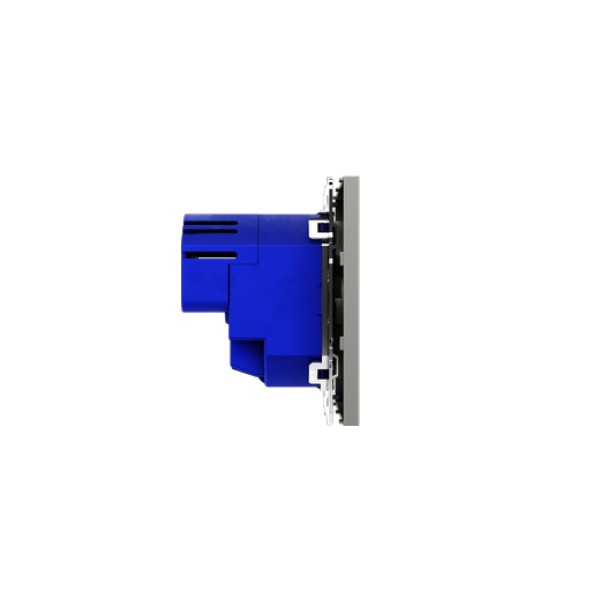 Розетка встраиваемая VOLTUM S70 с заземлением и защитными шторками, 16А, с USB, A+С, (сталь)