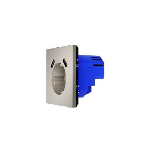 Розетка встраиваемая VOLTUM S70 с заземлением и защитными шторками, 16А, с USB, A+A, (кашемир)