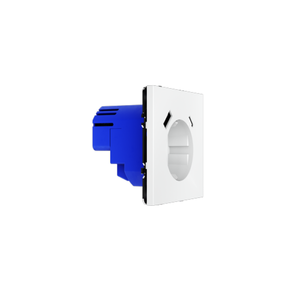 Розетка встраиваемая VOLTUM S70 с заземлением и защитными шторками, 16А, с USB, A+С, (белый матовый)