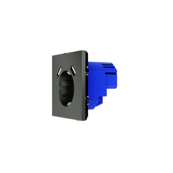 Розетка встраиваемая VOLTUM S70 с заземлением и защитными шторками, 16А, с USB, A+A, (титан)