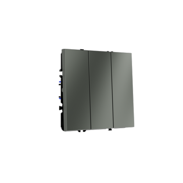 Выключатель встраиваемый VOLTUM S70 трехклавишный 10А, (титан)