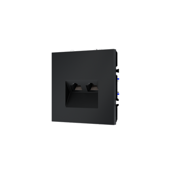 Розетка компьютерная встраиваемая VOLTUM S70 двойная RJ45+RJ45 кат.6, (графит)
