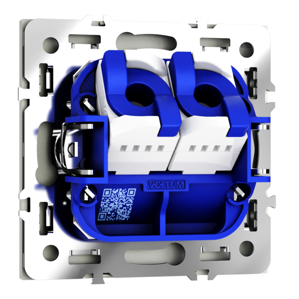 Розетка компьютерная встраиваемая VOLTUM S70 двойная RJ45+RJ45 кат.6, (сталь)