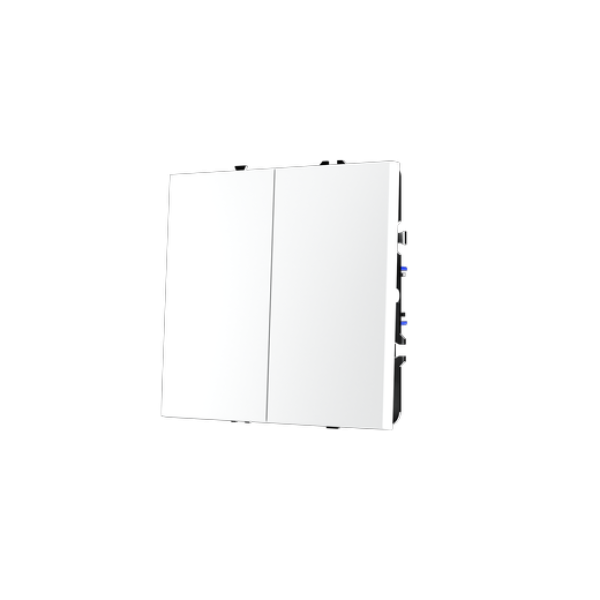 Выключатель с самовозвратом встраиваемый VOLTUM S70 двухклавишный 10А, (белый матовый)