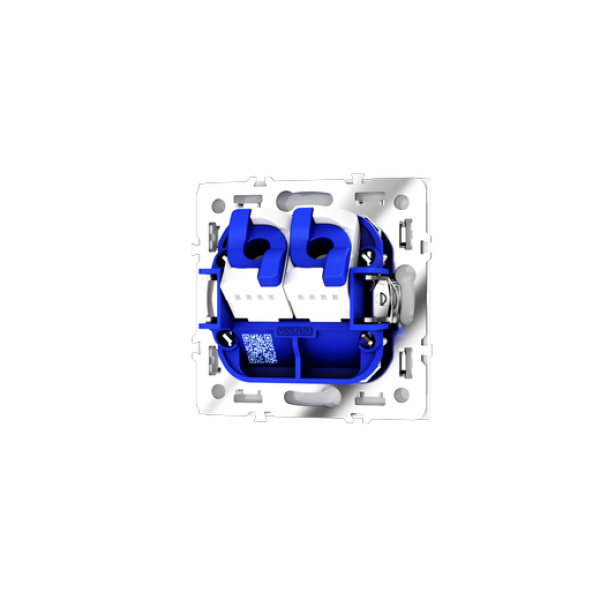 Розетка компьютерная встраиваемая VOLTUM S70 двойная RJ45+RJ45 кат.6, (белый глянцевый)
