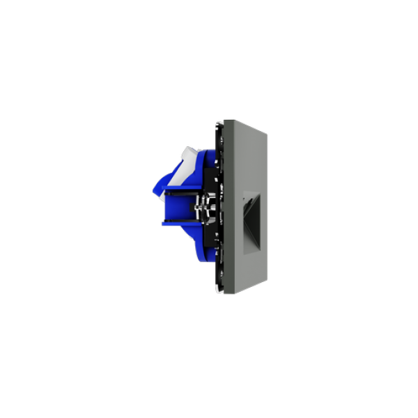 Розетка компьютерная встраиваемая VOLTUM S70 двойная RJ45+RJ45 кат.6, (титан)