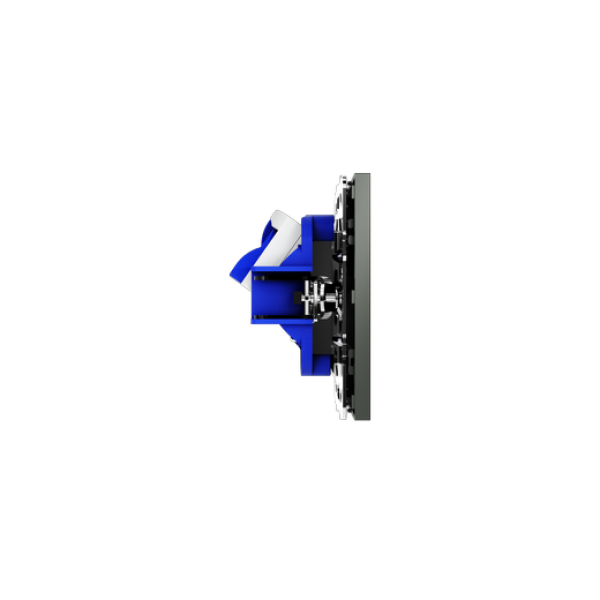 Розетка компьютерная встраиваемая VOLTUM S70 двойная RJ45+RJ45 кат.6, (титан)