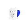 Розетка встраиваемая VOLTUM S70 с заземлением и защитными шторками, 16А, с USB, A+С, (белый глянцевы