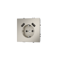 Розетка встраиваемая VOLTUM S70 с заземлением и защитными шторками, 16А, с USB, A+A, (кашемир)