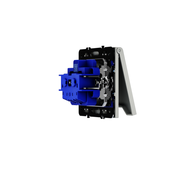 Розетка встраиваемая VOLTUM S70 с заземлением, защитными шторками и крышкой 16А, (сталь)