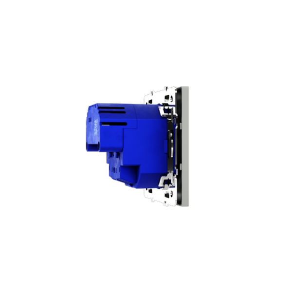 Розетка встраиваемая VOLTUM S70 с заземлением и защитными шторками, 16А, с USB, A+С, (сталь)