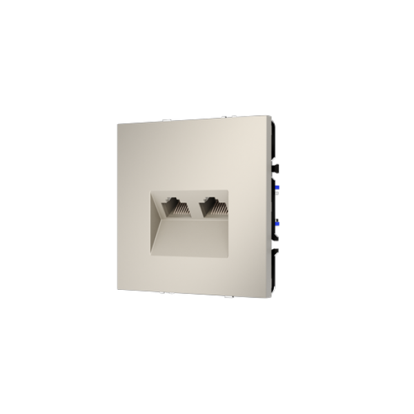 Розетка компьютерная встраиваемая VOLTUM S70 двойная RJ45+RJ45 кат.6, (кашемир)