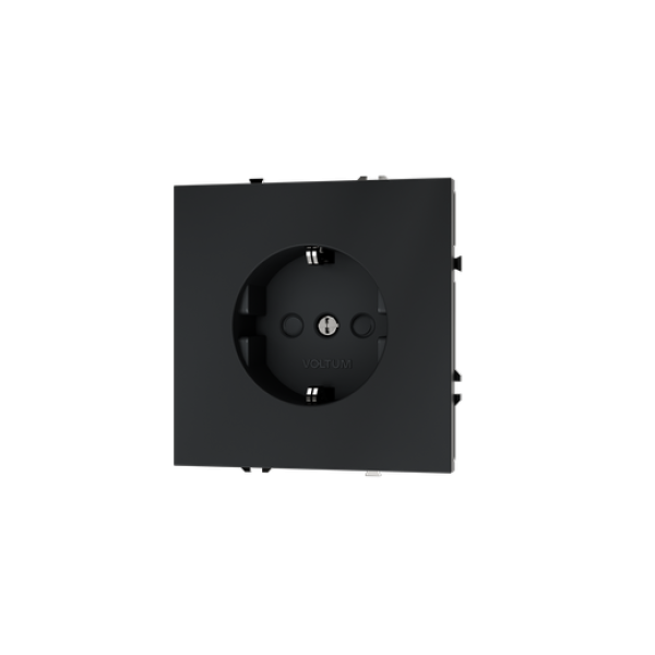 Розетка встраиваемая VOLTUM S70 с заземлением и защитными шторками, 16А, (графит)
