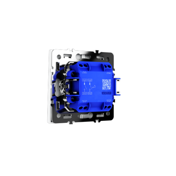 Выключатель с самовозвратом встраиваемый VOLTUM S70 двухклавишный 10А, (белый матовый)