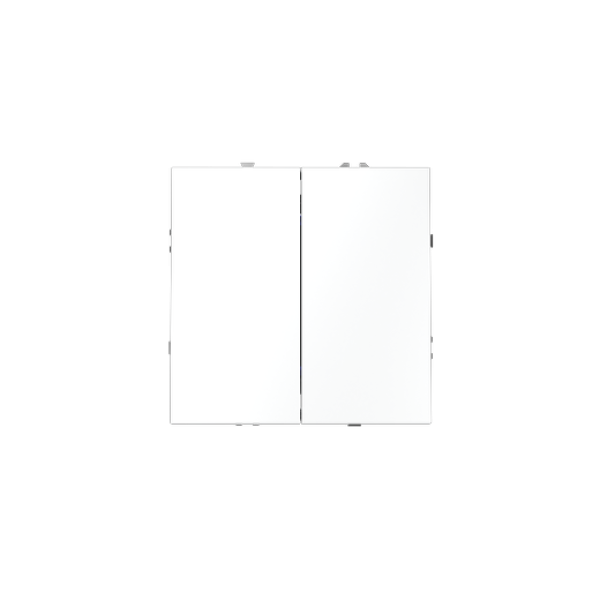 Выключатель с самовозвратом встраиваемый VOLTUM S70 двухклавишный 10А, (белый матовый)