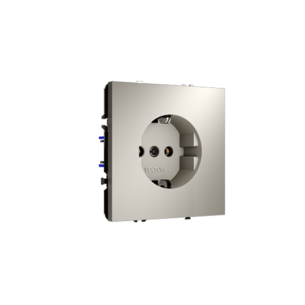 Розетка встраиваемая VOLTUM S70 с заземлением и защитными шторками, 16А, (кашемир)