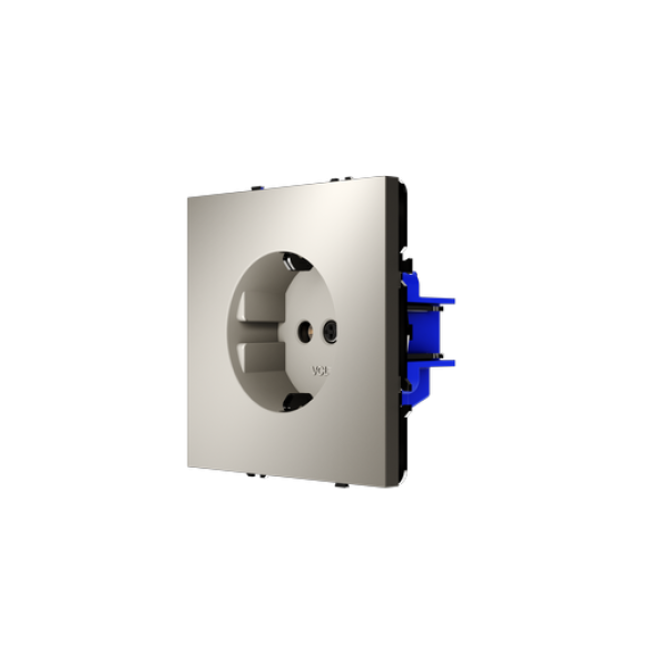 Розетка встраиваемая VOLTUM S70 с заземлением и защитными шторками, 16А, (кашемир)