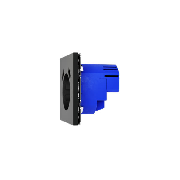 Розетка встраиваемая VOLTUM S70 с заземлением и защитными шторками, 16А, с USB, A+A, (черный матовый