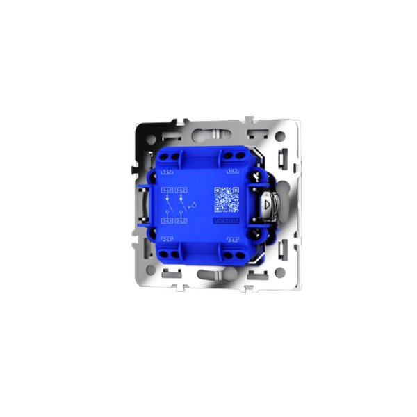 Выключатель с самовозвратом встраиваемый VOLTUM S70 двухклавишный 10А, (белый матовый)