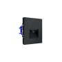 Розетка компьютерная встраиваемая VOLTUM S70 двойная RJ45+RJ45 кат.6, (графит)