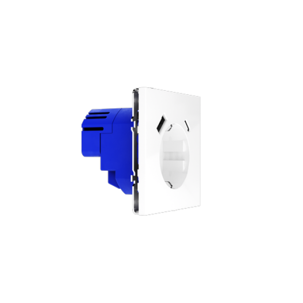 Розетка встраиваемая VOLTUM S70 с заземлением и защитными шторками, 16А, с USB, A+С, (белый глянцевы