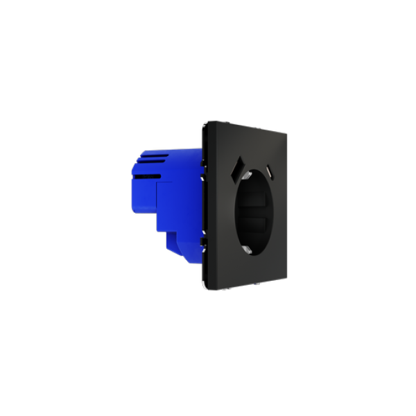 Розетка встраиваемая VOLTUM S70 с заземлением и защитными шторками, 16А, с USB, A+С, (черный матовый