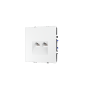 Розетка компьютерная встраиваемая VOLTUM S70 двойная RJ45+RJ45 кат.6, (белый матовый)