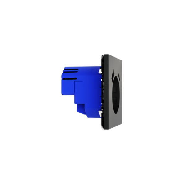 Розетка встраиваемая VOLTUM S70 с заземлением и защитными шторками, 16А, с USB, A+С, (черный матовый