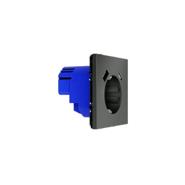 Розетка встраиваемая VOLTUM S70 с заземлением и защитными шторками, 16А, с USB, A+С, (титан)