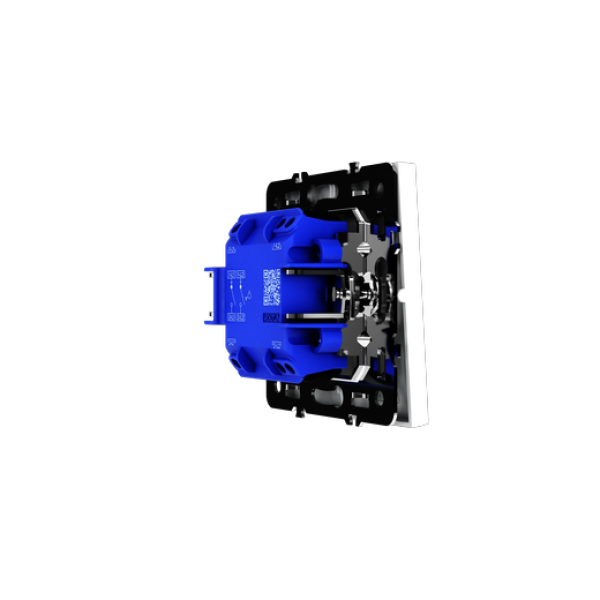 Выключатель с самовозвратом встраиваемый VOLTUM S70 двухклавишный 10А, (белый матовый)