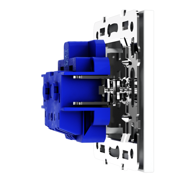 Розетка встраиваемая VOLTUM S70 с заземлением и защитными шторками, 16А, (белый матовый)