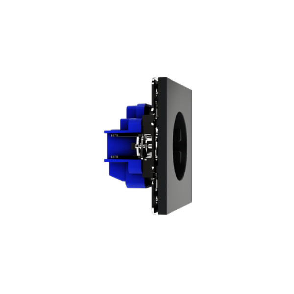 Розетка встраиваемая VOLTUM S70 с заземлением и защитными шторками, 16А, (графит)