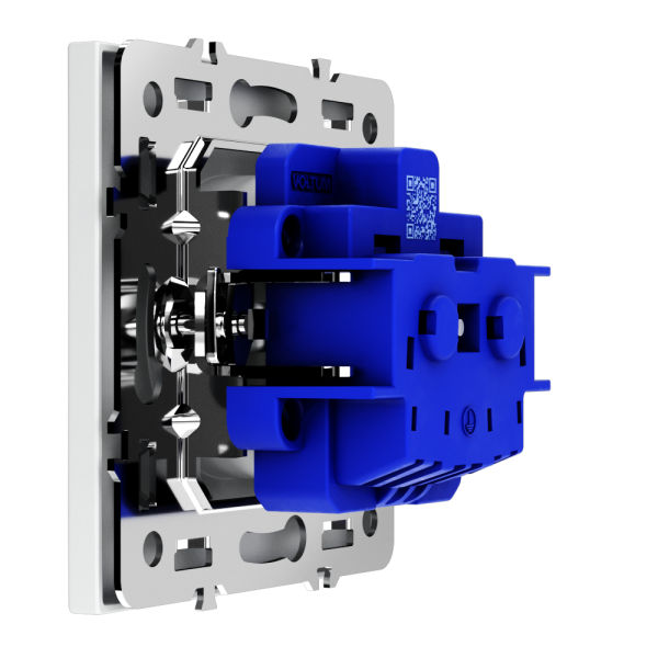 Розетка встраиваемая VOLTUM S70 с заземлением и защитными шторками, 16А, (белый матовый)
