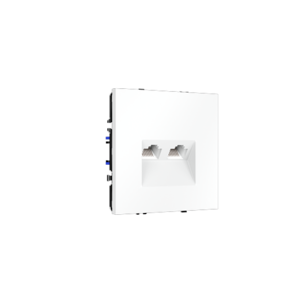 Розетка компьютерная встраиваемая VOLTUM S70 двойная RJ45+RJ45 кат.6, (белый матовый)