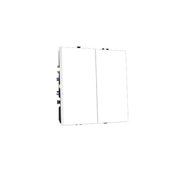 Выключатель с самовозвратом встраиваемый VOLTUM S70 двухклавишный 10А, (белый матовый)