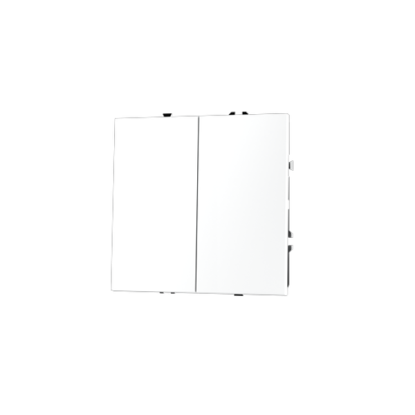 Выключатель с самовозвратом встраиваемый VOLTUM S70 двухклавишный 10А, (белый матовый)