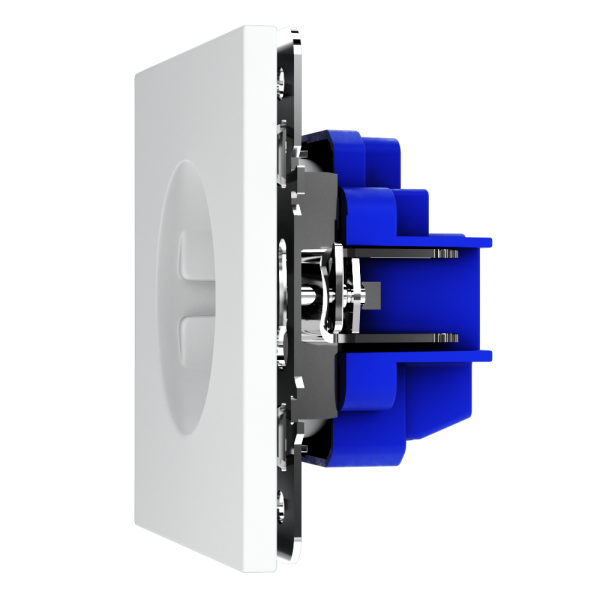 Розетка встраиваемая VOLTUM S70 с заземлением и защитными шторками, 16А, (белый матовый)