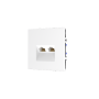 Розетка компьютерная встраиваемая VOLTUM S70 двойная RJ45+RJ45 кат.6, (белый глянцевый)