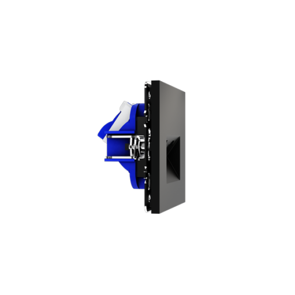 Розетка компьютерная встраиваемая VOLTUM S70 двойная RJ45+RJ45 кат.6, (черный матовый)