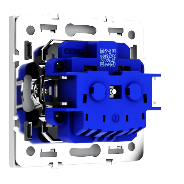 Розетка встраиваемая VOLTUM S70 с заземлением и защитными шторками, 16А, (белый матовый)
