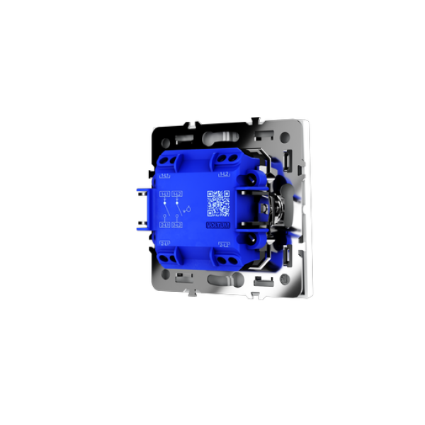 Выключатель с самовозвратом встраиваемый VOLTUM S70 двухклавишный 10А, (белый матовый)