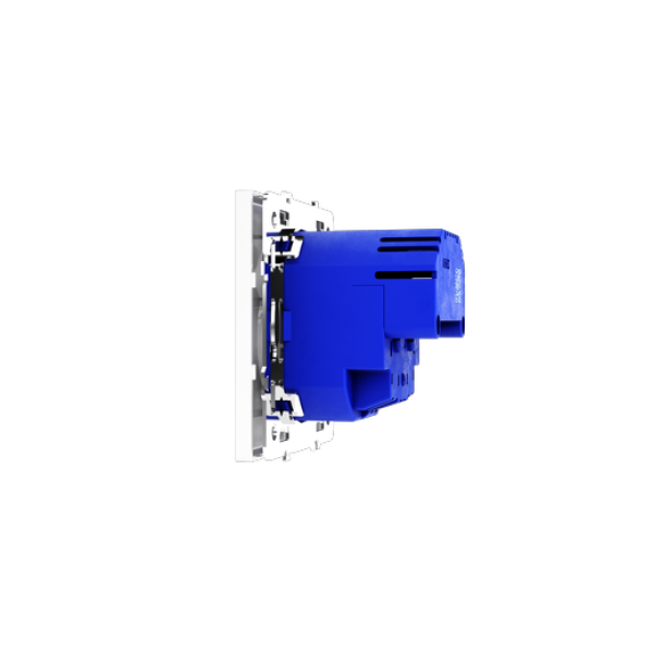 Розетка встраиваемая VOLTUM S70 с заземлением и защитными шторками, 16А, с USB, A+A, (белый глянцевы