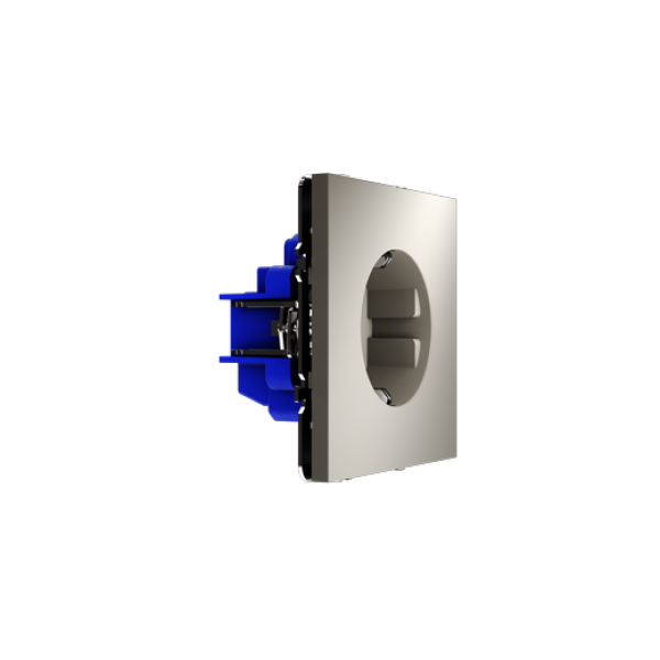 Розетка встраиваемая VOLTUM S70 с заземлением и защитными шторками, 16А, (кашемир)