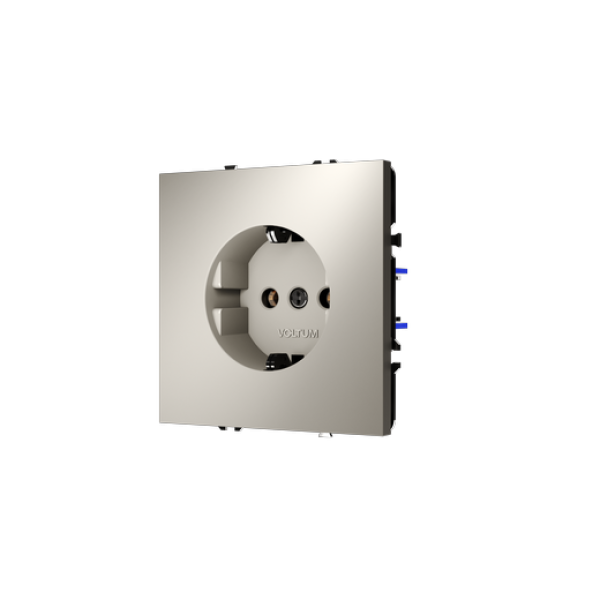 Розетка встраиваемая VOLTUM S70 с заземлением и защитными шторками, 16А, (кашемир)